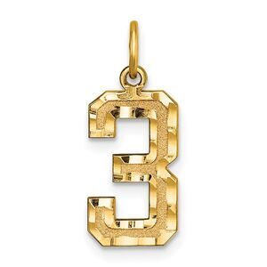 14K Yellow Gold, Varsity Collection, Medium D/C Pendant Number 3